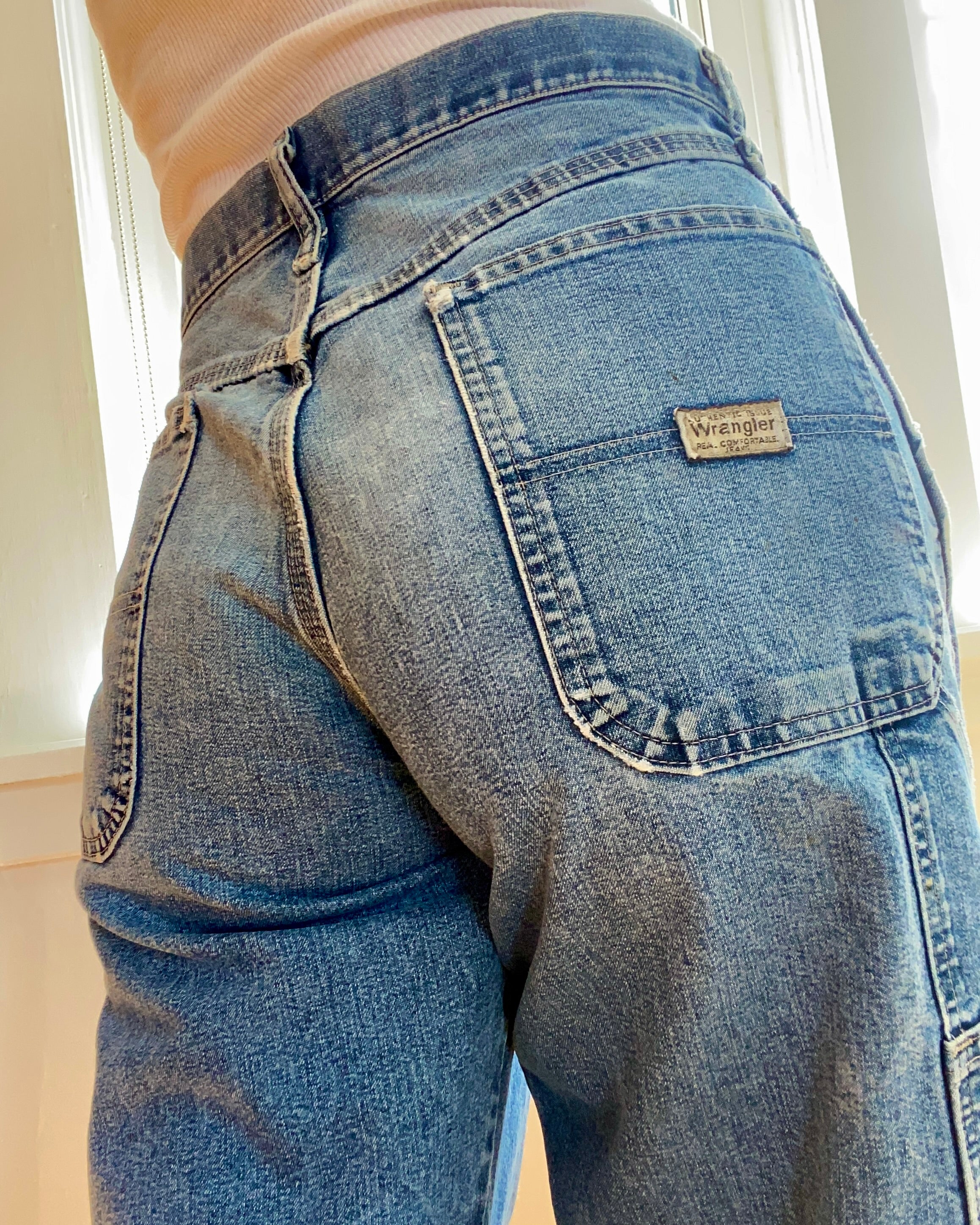 Vintage Wranglers Denim Carpenters Distressed Wash size 32