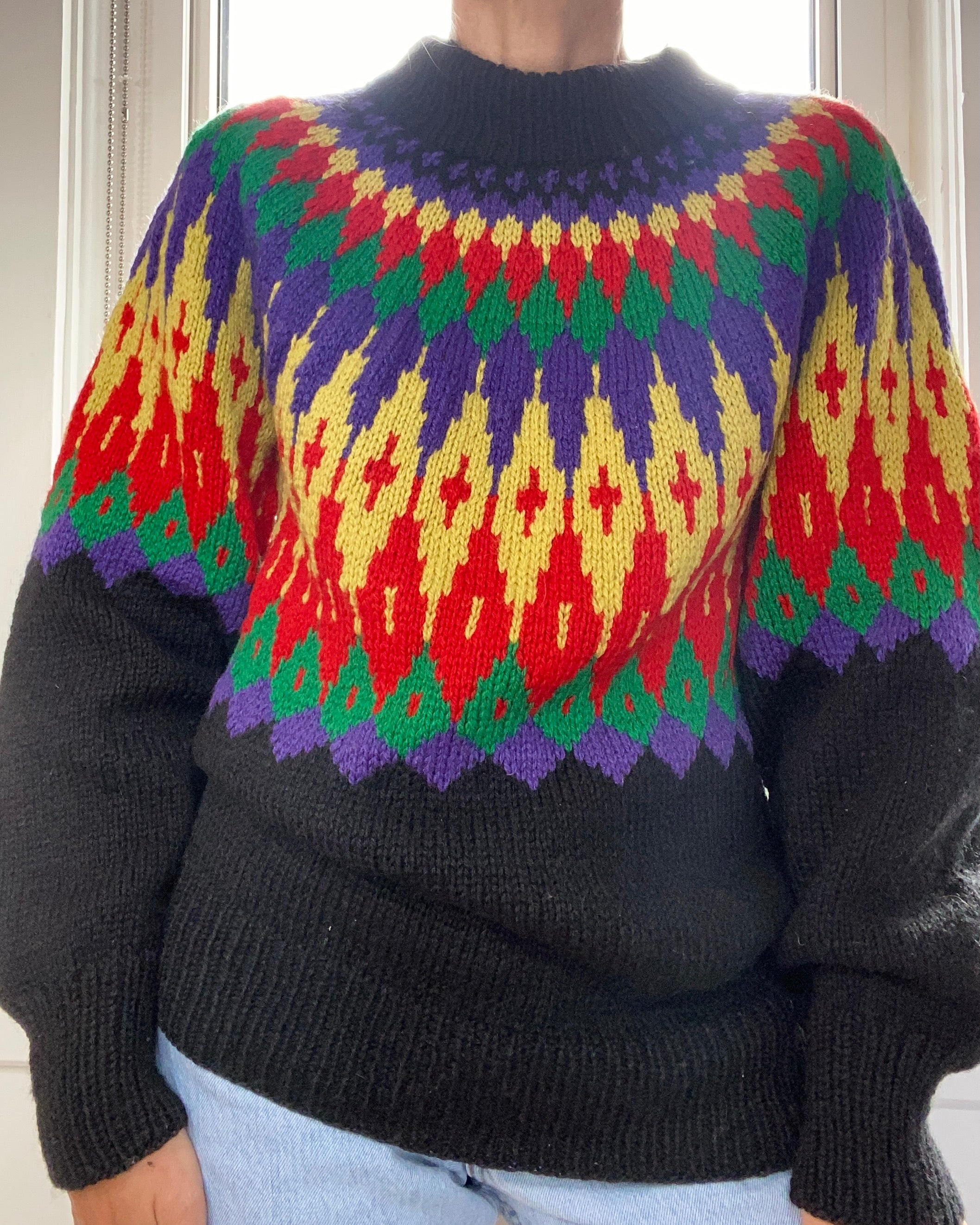 VINTAGE LILLUNN Fair Isle Handknit Sweater