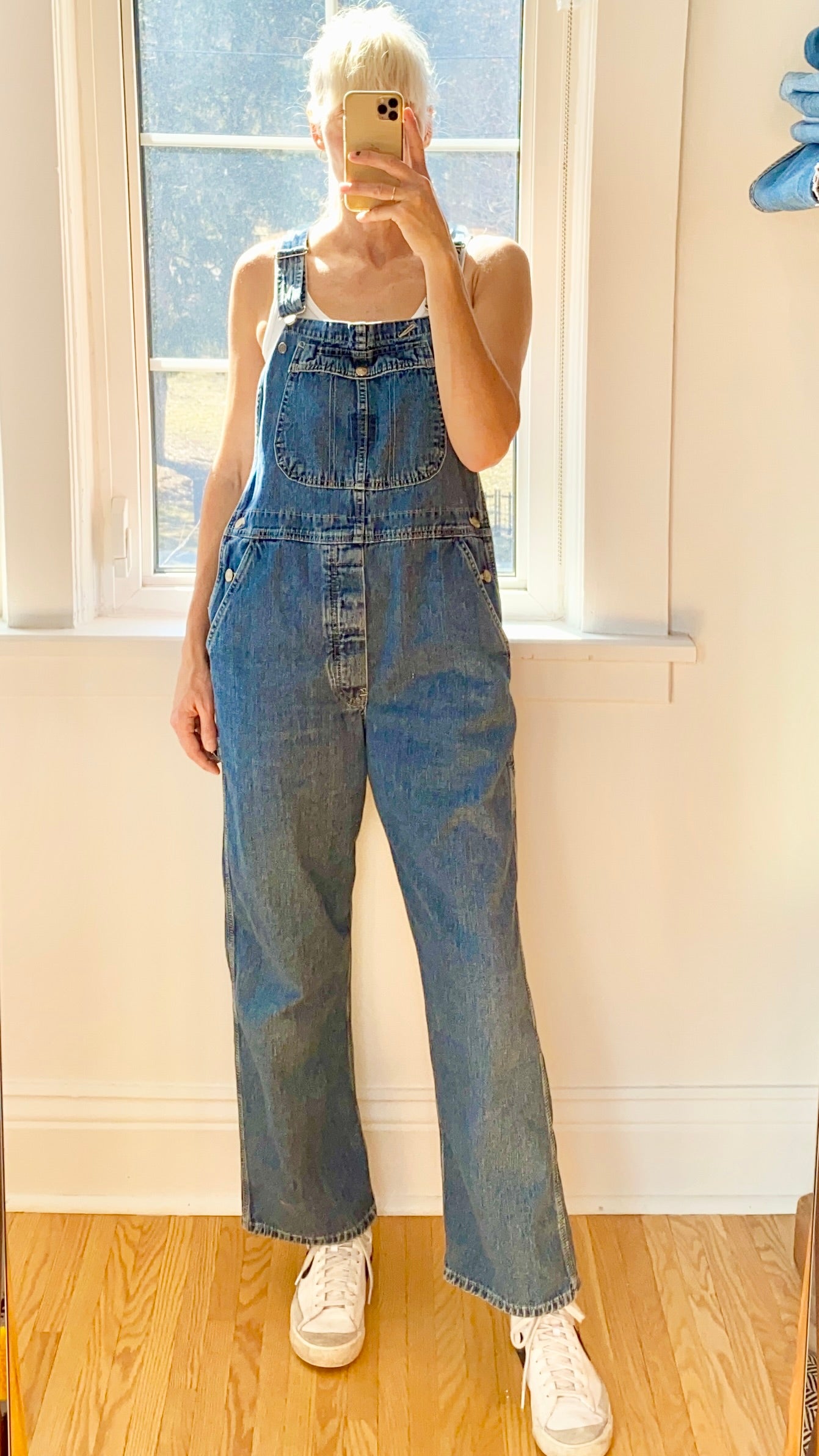 Vintage Riveted Lee Denim Carpenter Overalls Medium Wash Size M