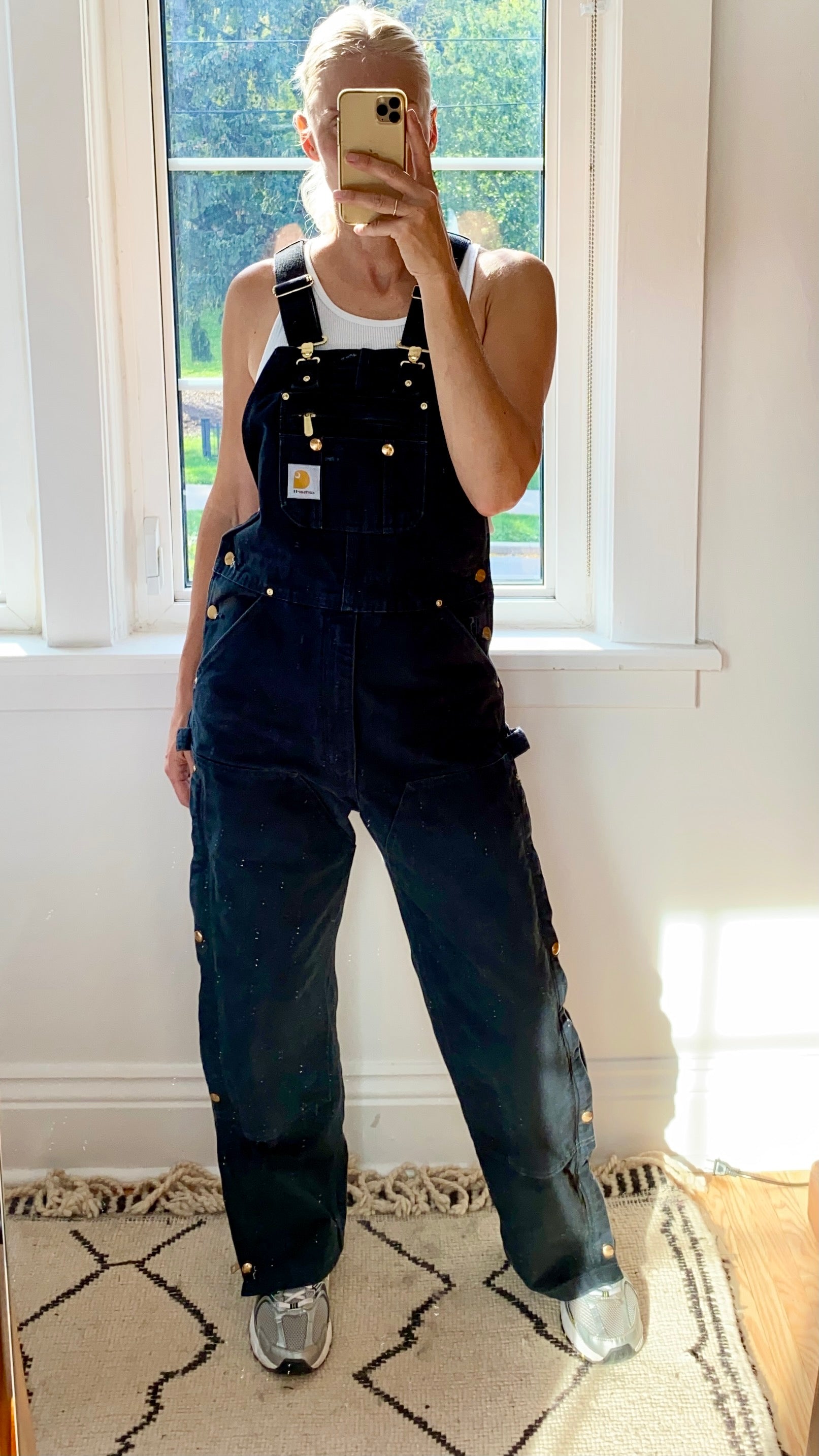 Vintage CARHARTT Black Carpenter Canvas Overalls size 30/32
