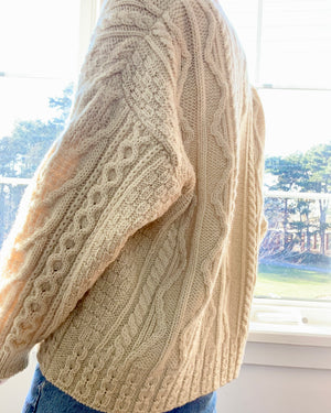 VINTAGE Irish Fisherman Cable Wool Cardigan M