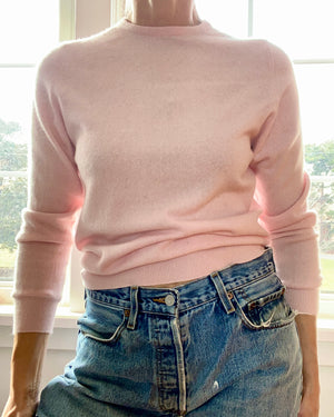 Vintage BALLANTYNE Pink Cashmere Sweater made in Scotland
