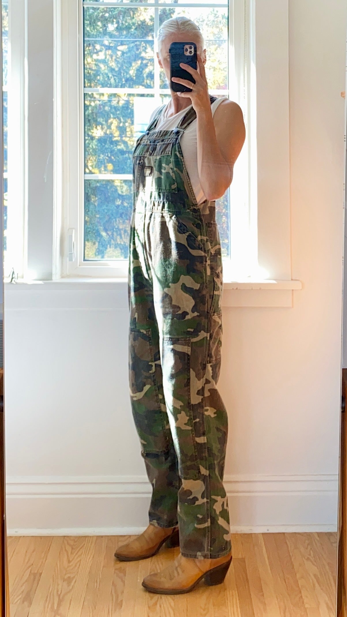 Vintage Camouflage Canvas Twill Carpenter Overalls M or L