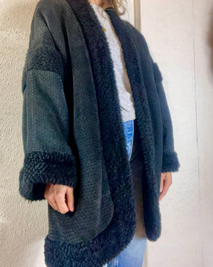 Vintage FENDI by Karl Lagerfeld Perforated Shearling Coat L