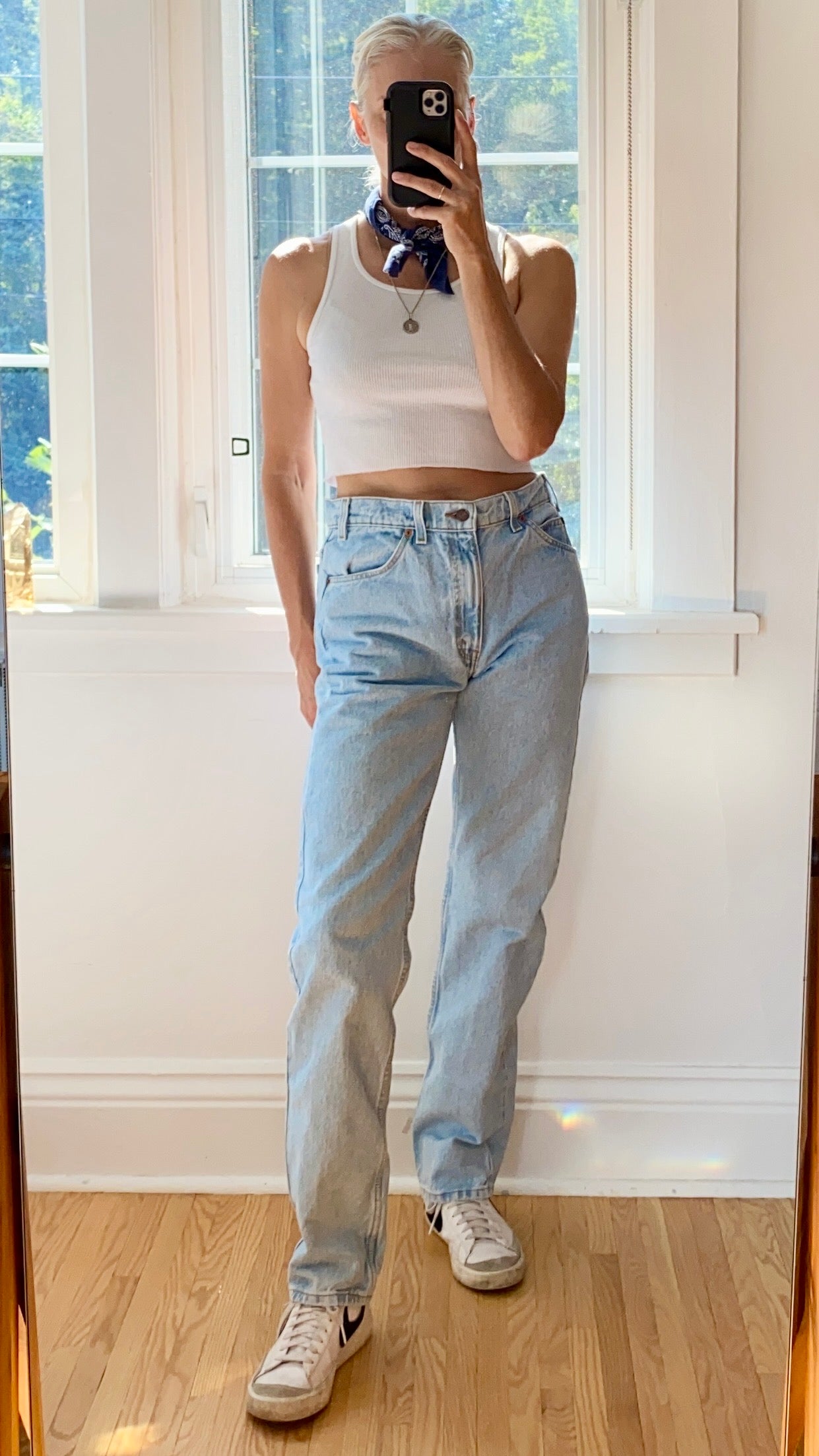 Vintage Levis 505 Orange Tab Light Wash size 31 32 USA