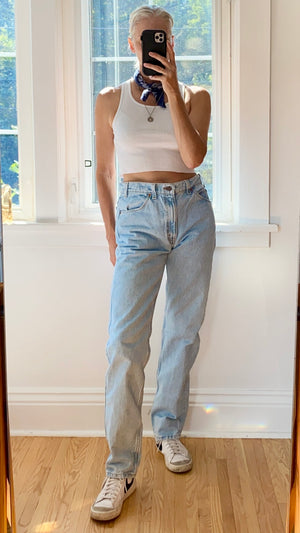 Vintage Levis 505 Orange Tab Light Wash size 31 32 USA
