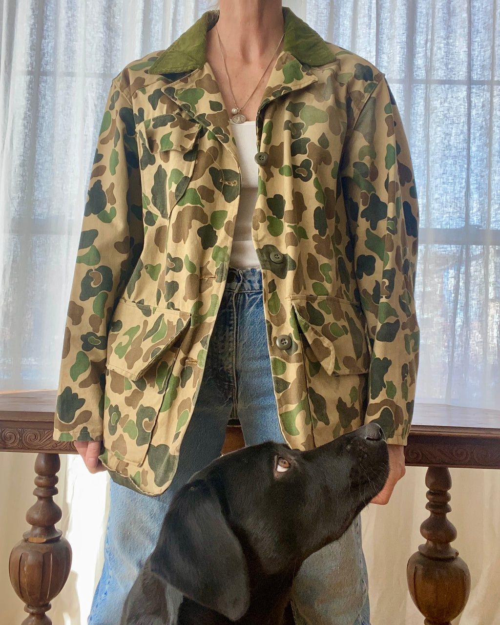 Vintage 1960s BRUSH MASTER Camouflage Canvas Hunting Jacket