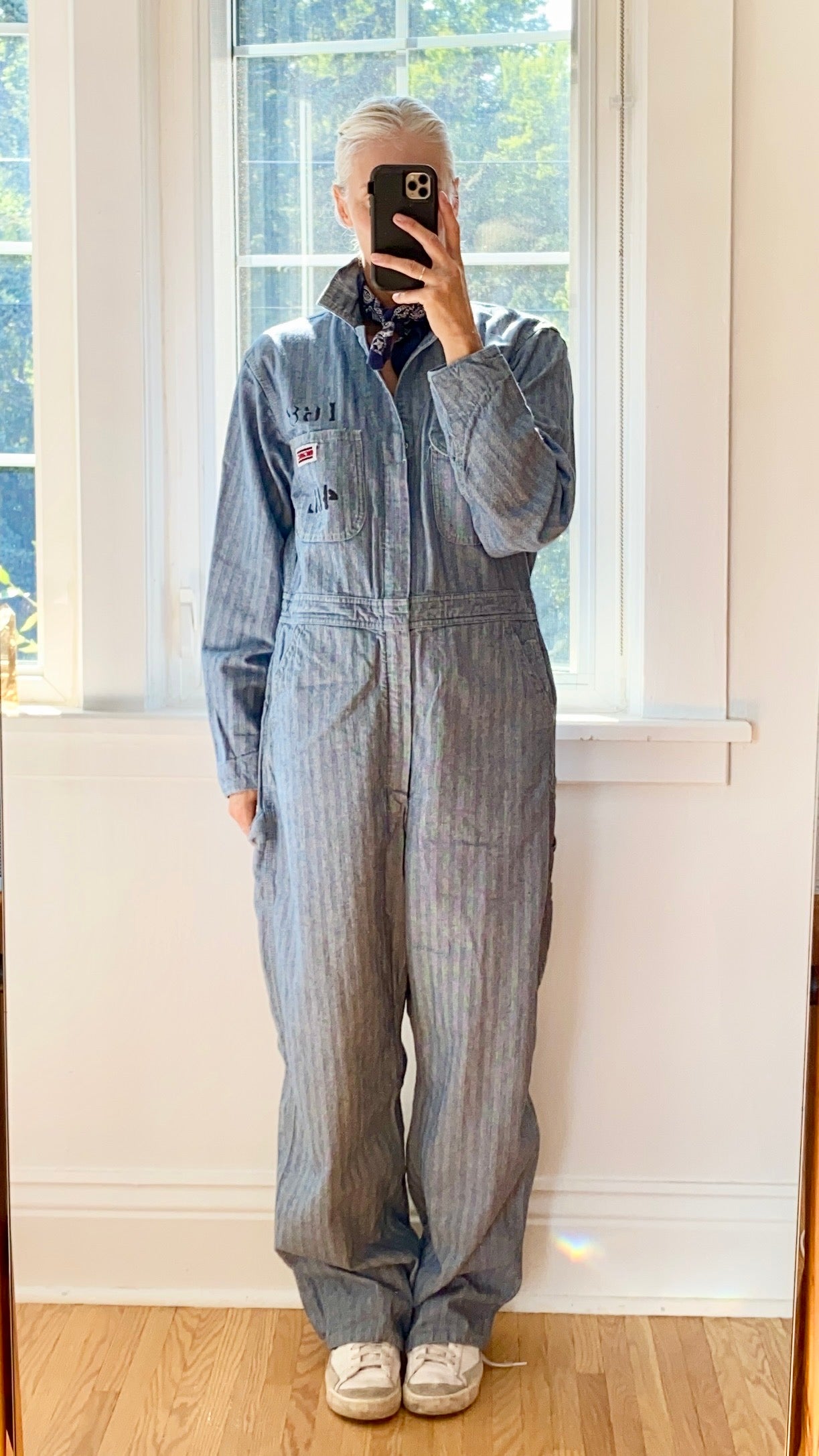 Vintage Big Mac Stripe Herringbone Mechanic Boiler Carpenter Jumpsuit Coveralls 40L USA