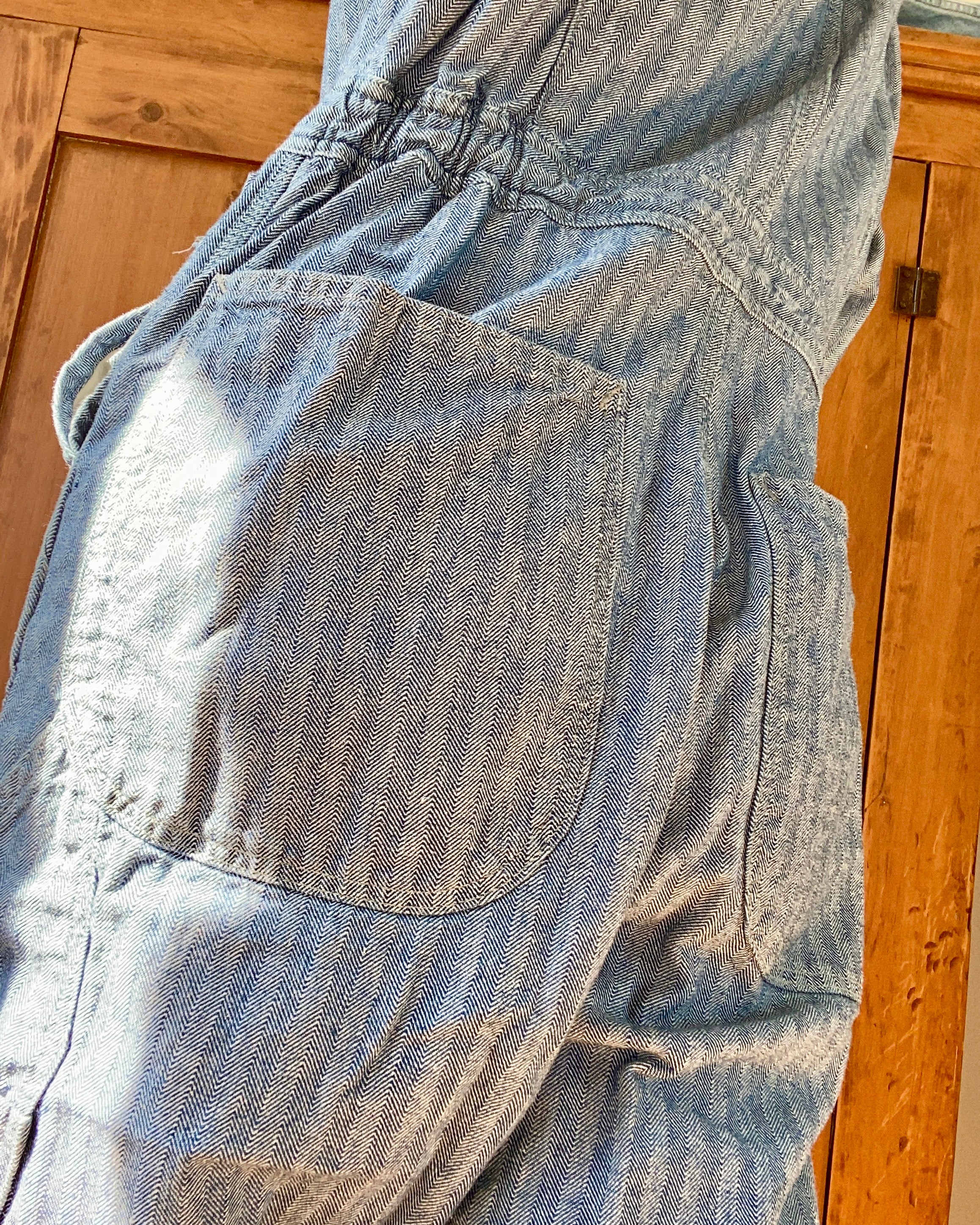 Vintage Big Mac Stripe Herringbone Mechanic Boiler Carpenter Jumpsuit Coveralls 40L USA