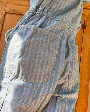 Vintage Big Mac Stripe Herringbone Mechanic Boiler Carpenter Jumpsuit Coveralls 40L USA