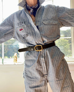 Vintage Big Mac Stripe Herringbone Mechanic Boiler Carpenter Jumpsuit Coveralls 40L USA