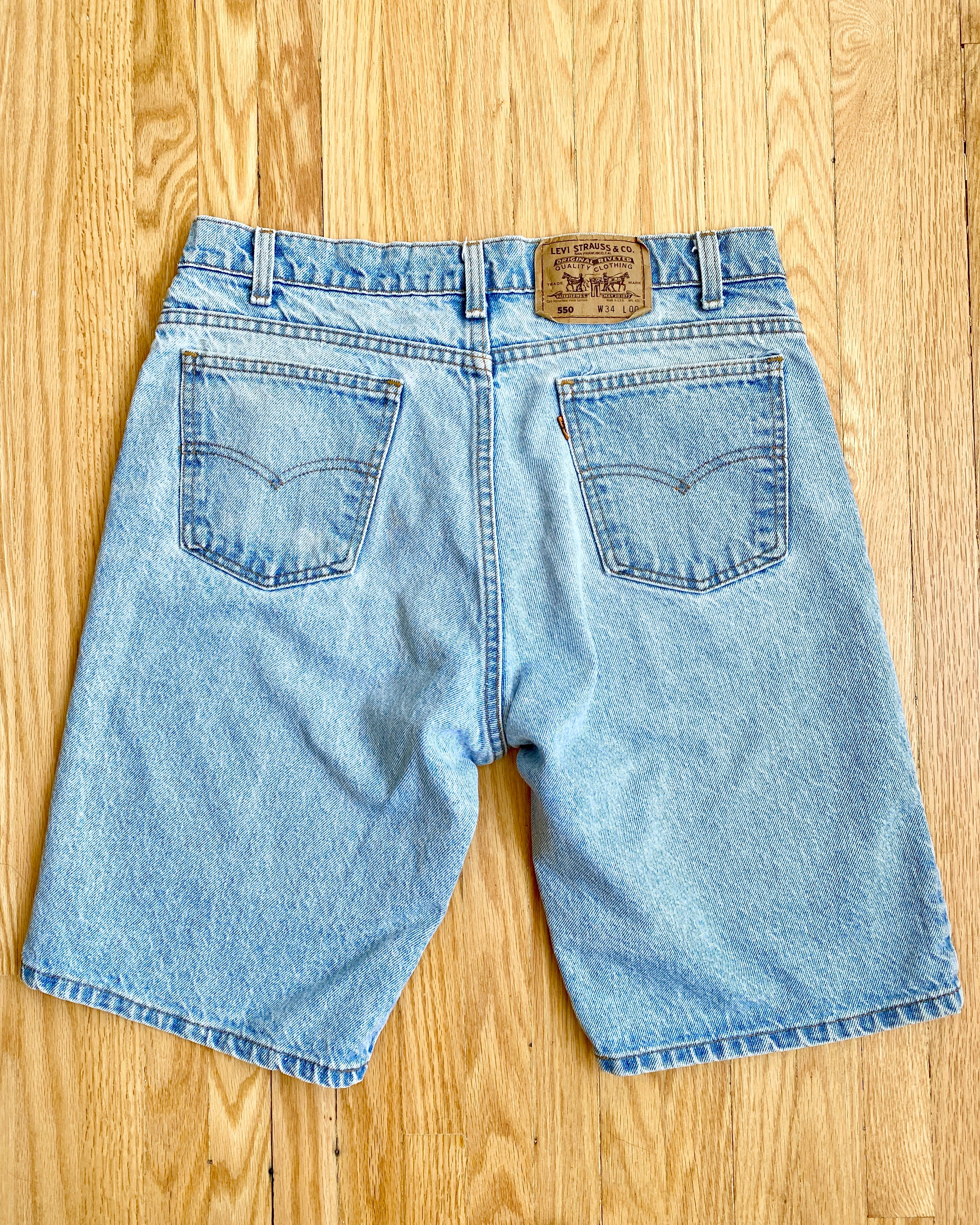 Vintage Levis Orange Tab Jean Shorts Light Wash Size 33