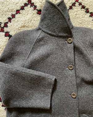 Vintage VALENTINO Felted Wool Grey and Orange Coat L