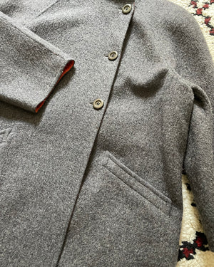 Vintage VALENTINO Felted Wool Grey and Orange Coat L