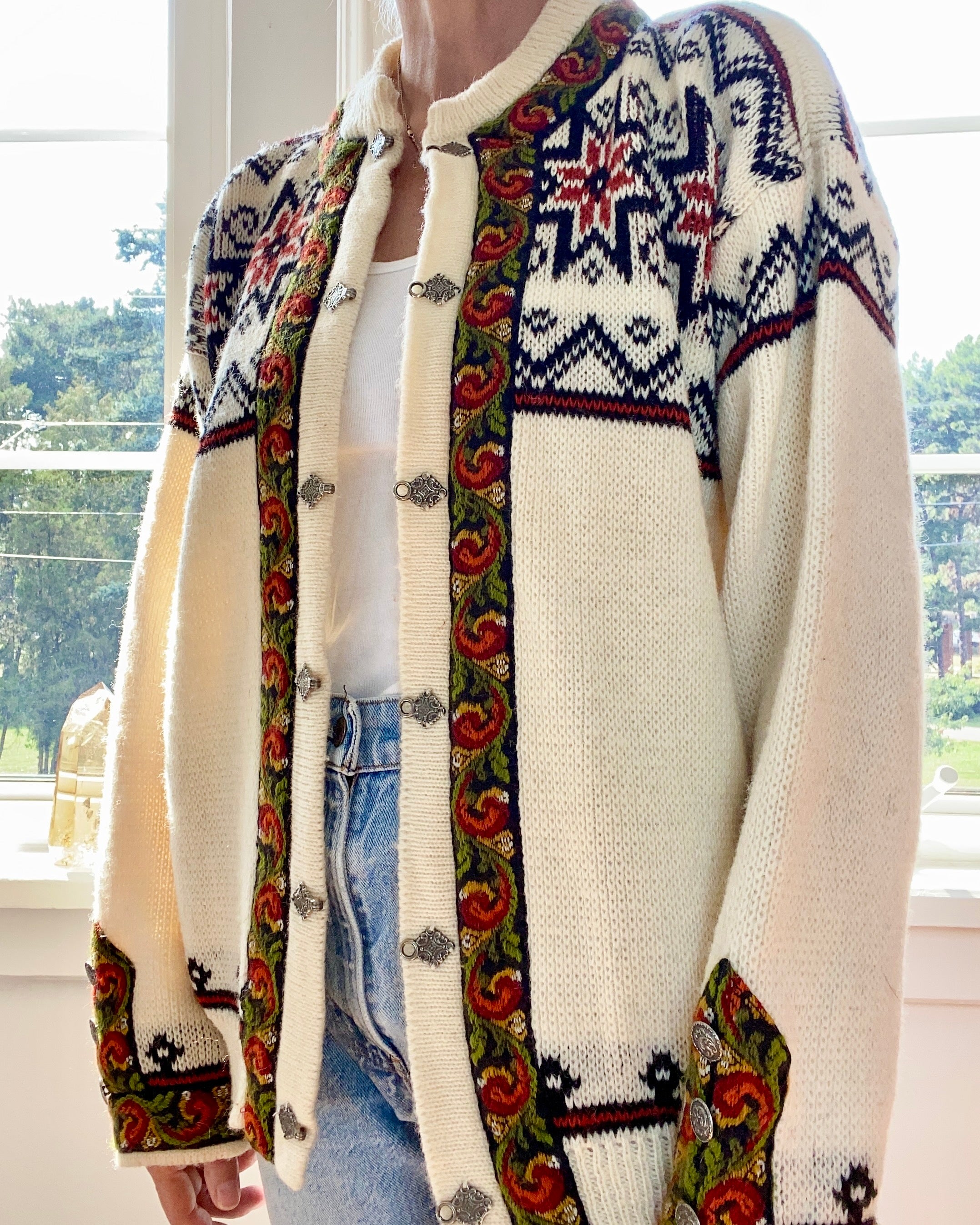 VINTAGE Norwegian Fair Isle Jacquard Cardigan