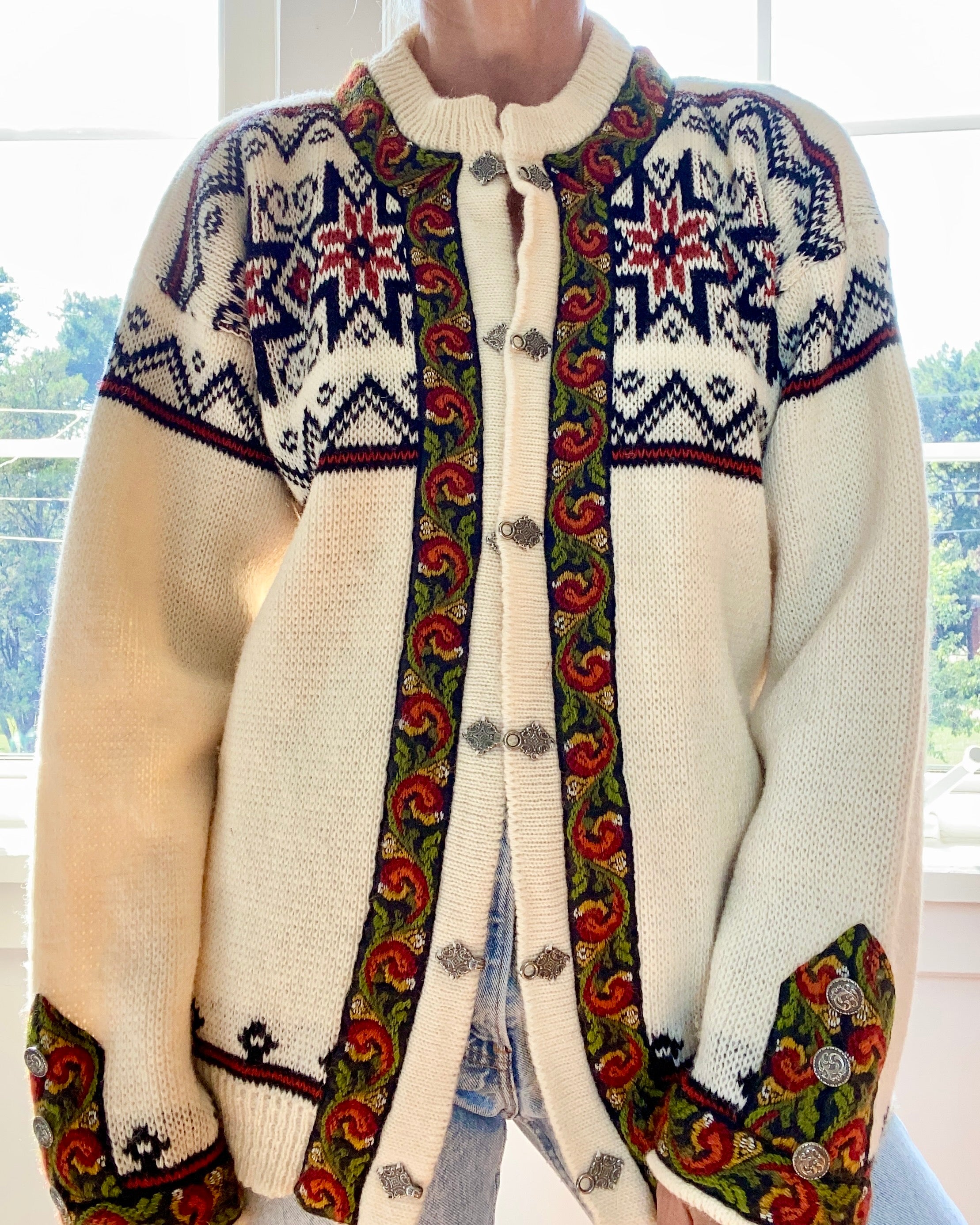 VINTAGE Norwegian Fair Isle Jacquard Cardigan