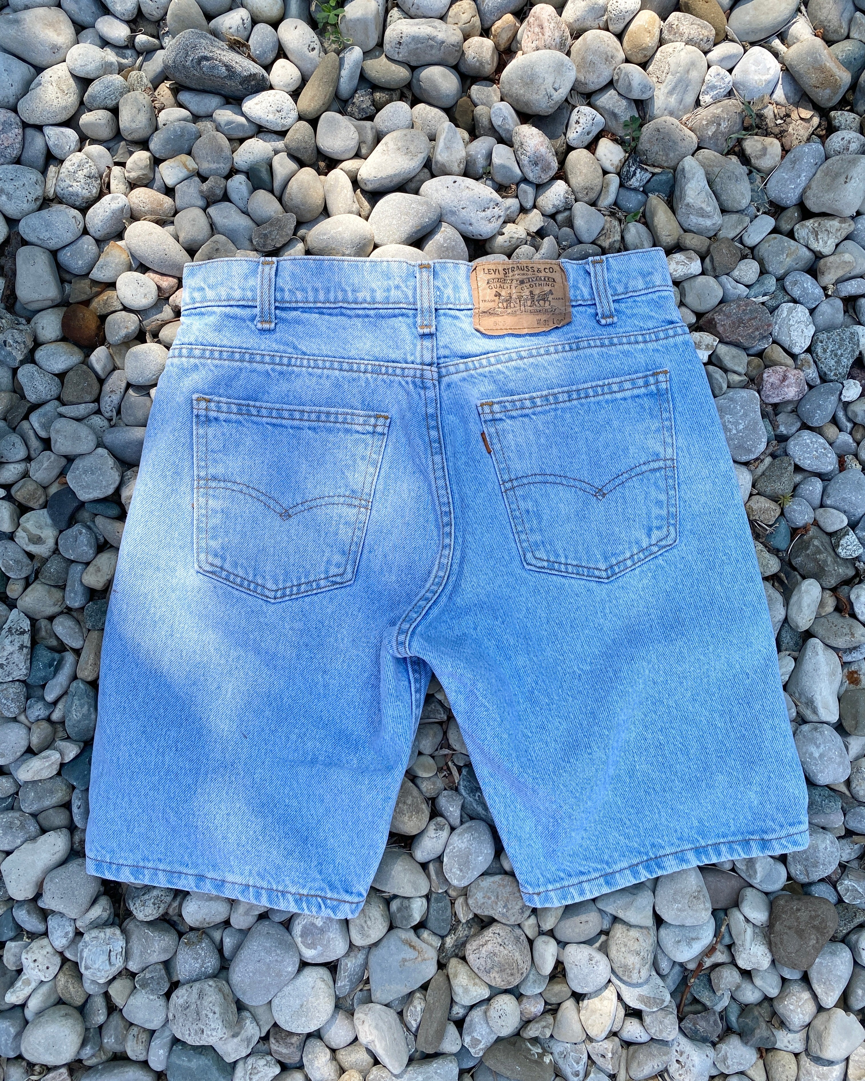 Vintage Levis Orange Tab Shorts Light Wash Size 30