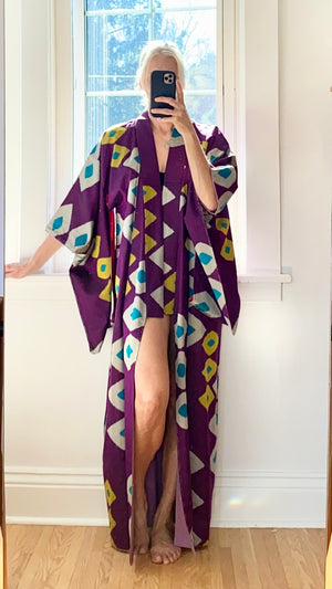 Vintage Meisen Silk Purple Kimono