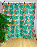 Vintage Wedding Ring Green & Pink Patchwork Quilt