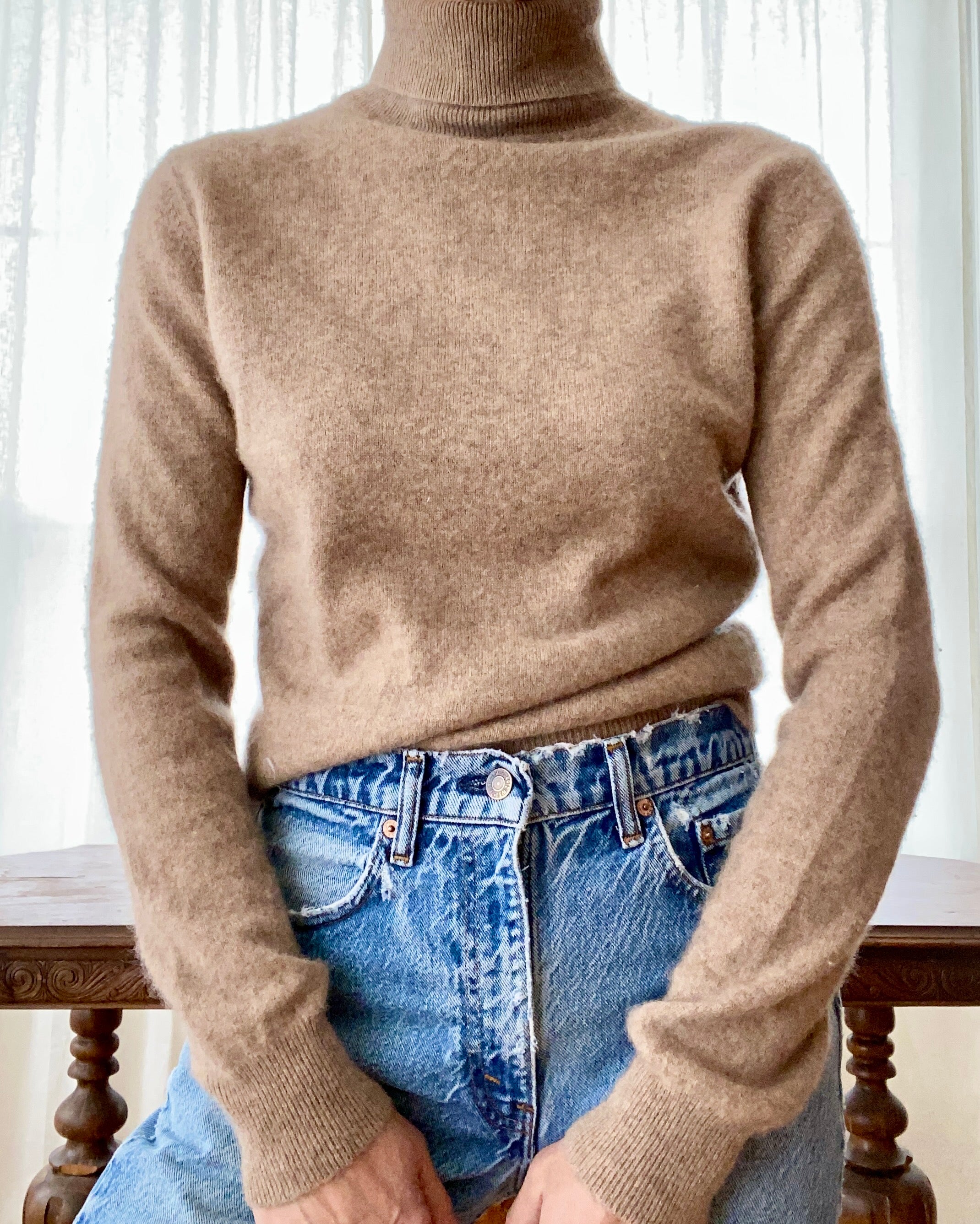 Vintage Chestnut Cashmere Turtleneck