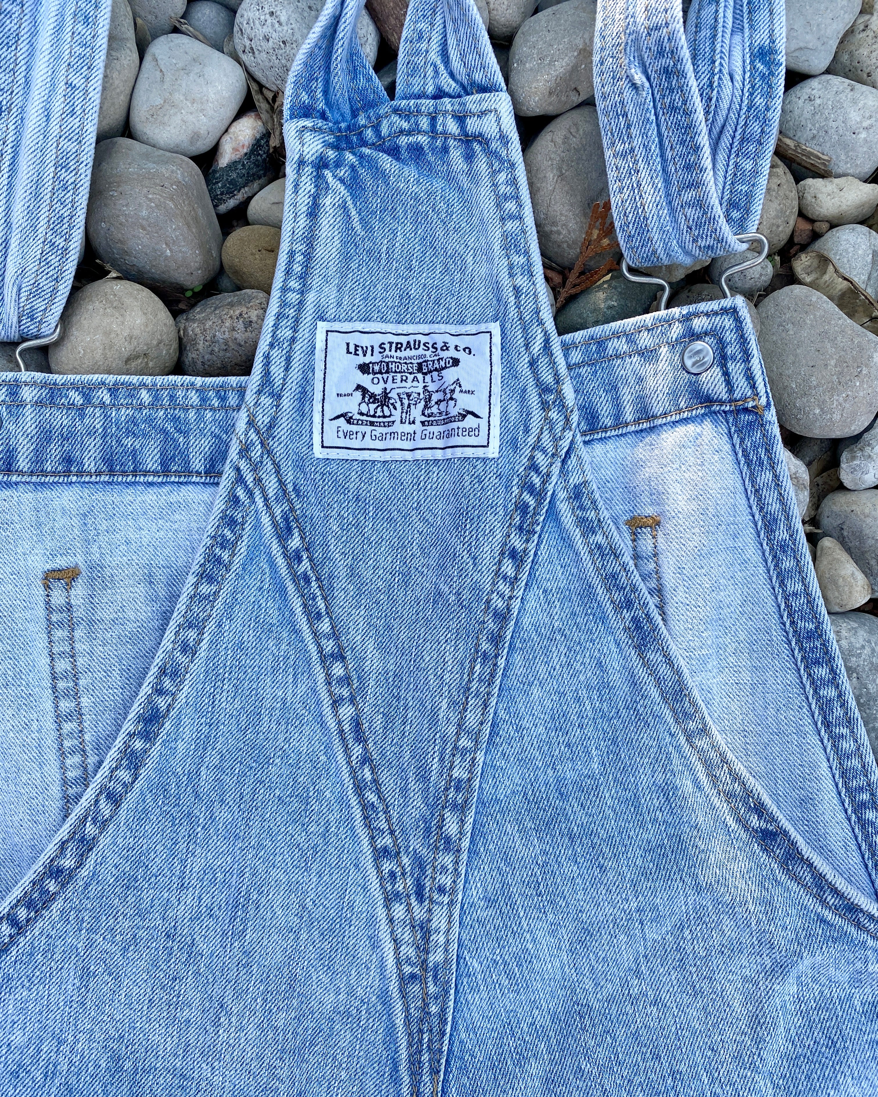 Y2K Levis Shortalls Short Overalls Light Wash S