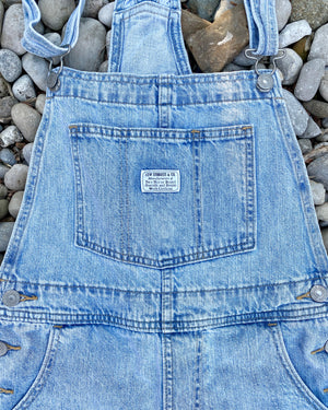 Y2K Levis Shortalls Short Overalls Light Wash S