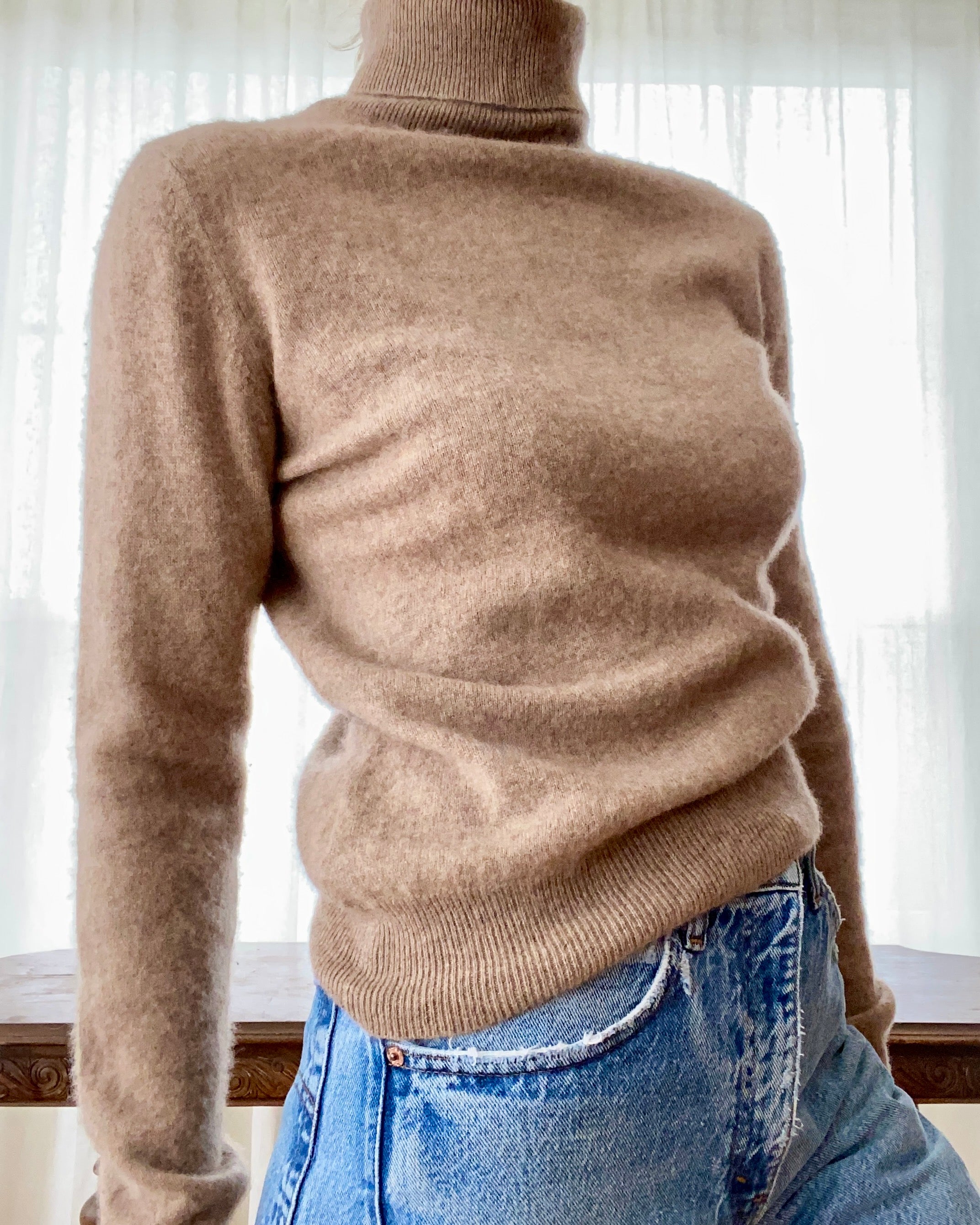 Vintage Chestnut Cashmere Turtleneck