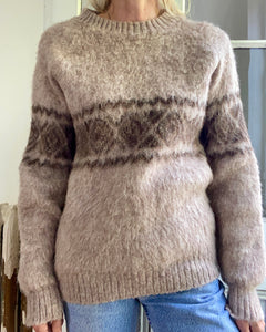 VINTAGE Icelandic Fair Isle Fuzzy Sweater