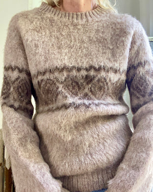 VINTAGE Icelandic Fair Isle Fuzzy Sweater