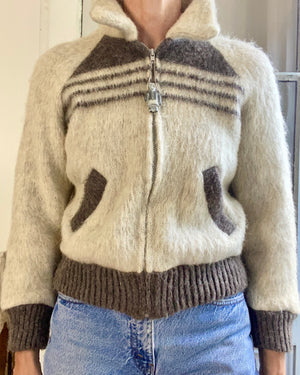 Vintage 1970s Icelandic Fuzzy TUNDRA Jacket Knit