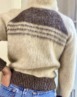 Vintage 1970s Icelandic Fuzzy TUNDRA Jacket Knit