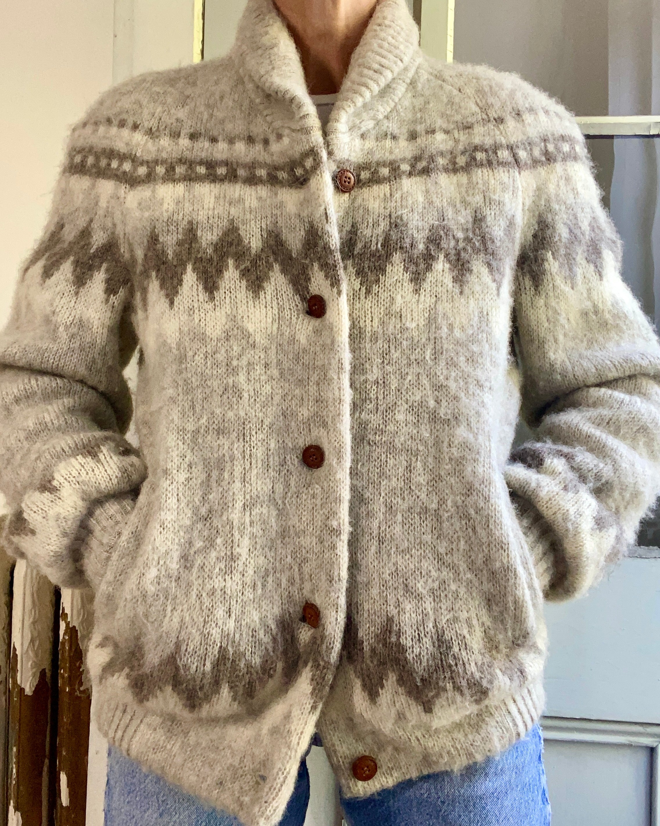 Vintage 1970s Icelandic Fuzzy HILDA Ltd. Jacket Knit