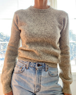 Vintage Oatmeal Melange Crew Sweater