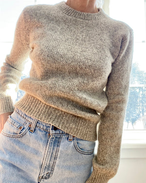 Vintage Oatmeal Melange Crew Sweater