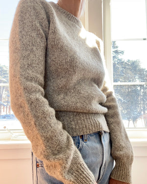 Vintage Oatmeal Melange Crew Sweater