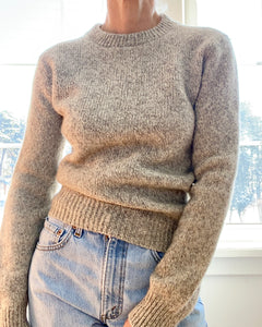 Vintage Oatmeal Melange Crew Sweater