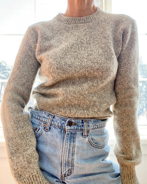 Vintage Oatmeal Melange Crew Sweater