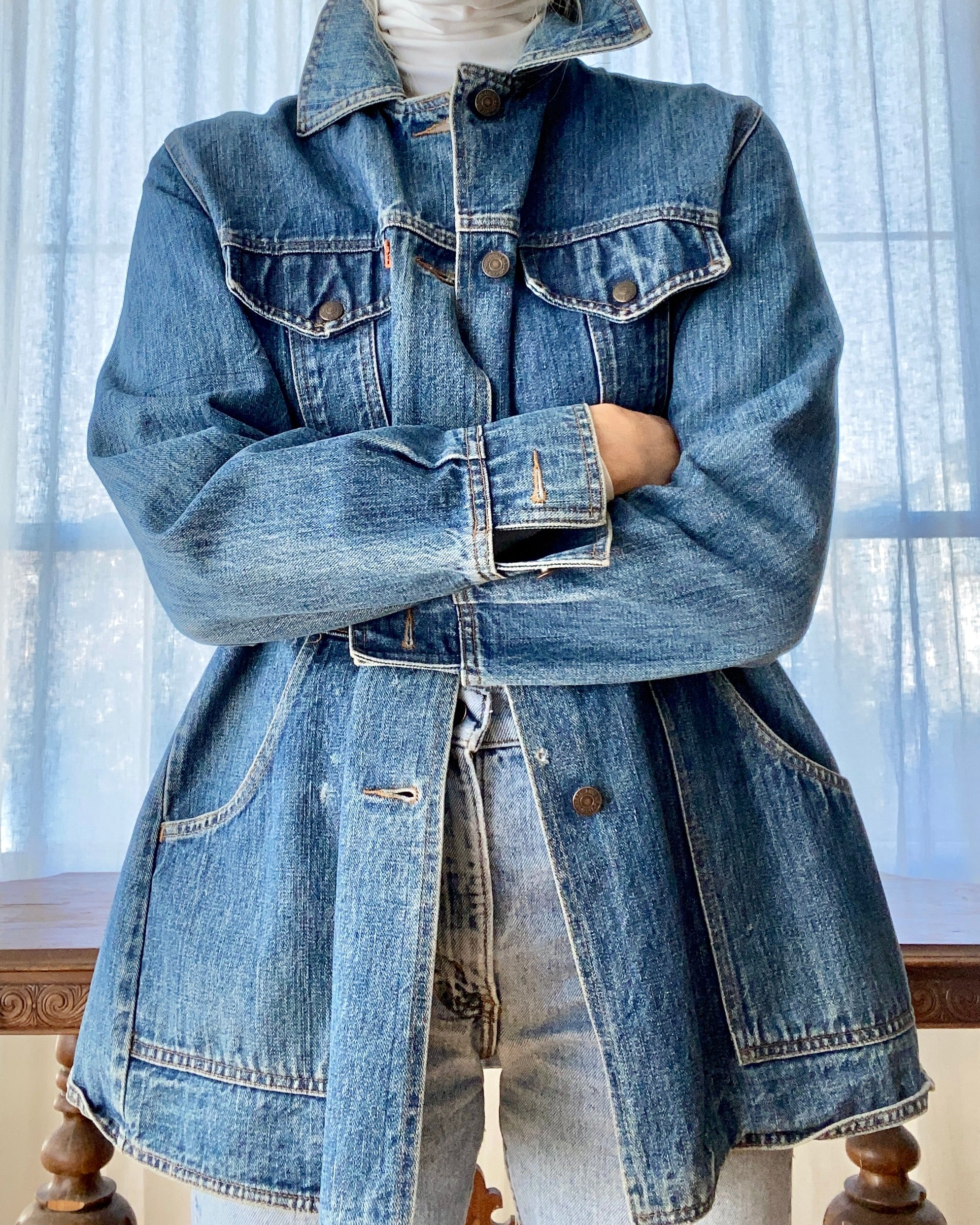 Vintage 1970s Levis Orange Tab Chore Safari Style Jacket USA