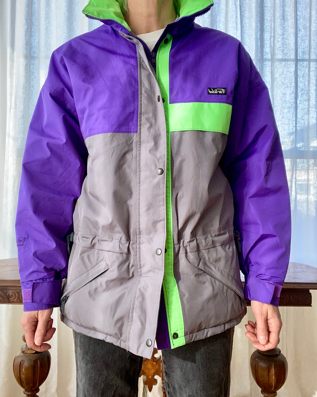 Vintage 1980s FAR WEST Color Block Ski Jacket