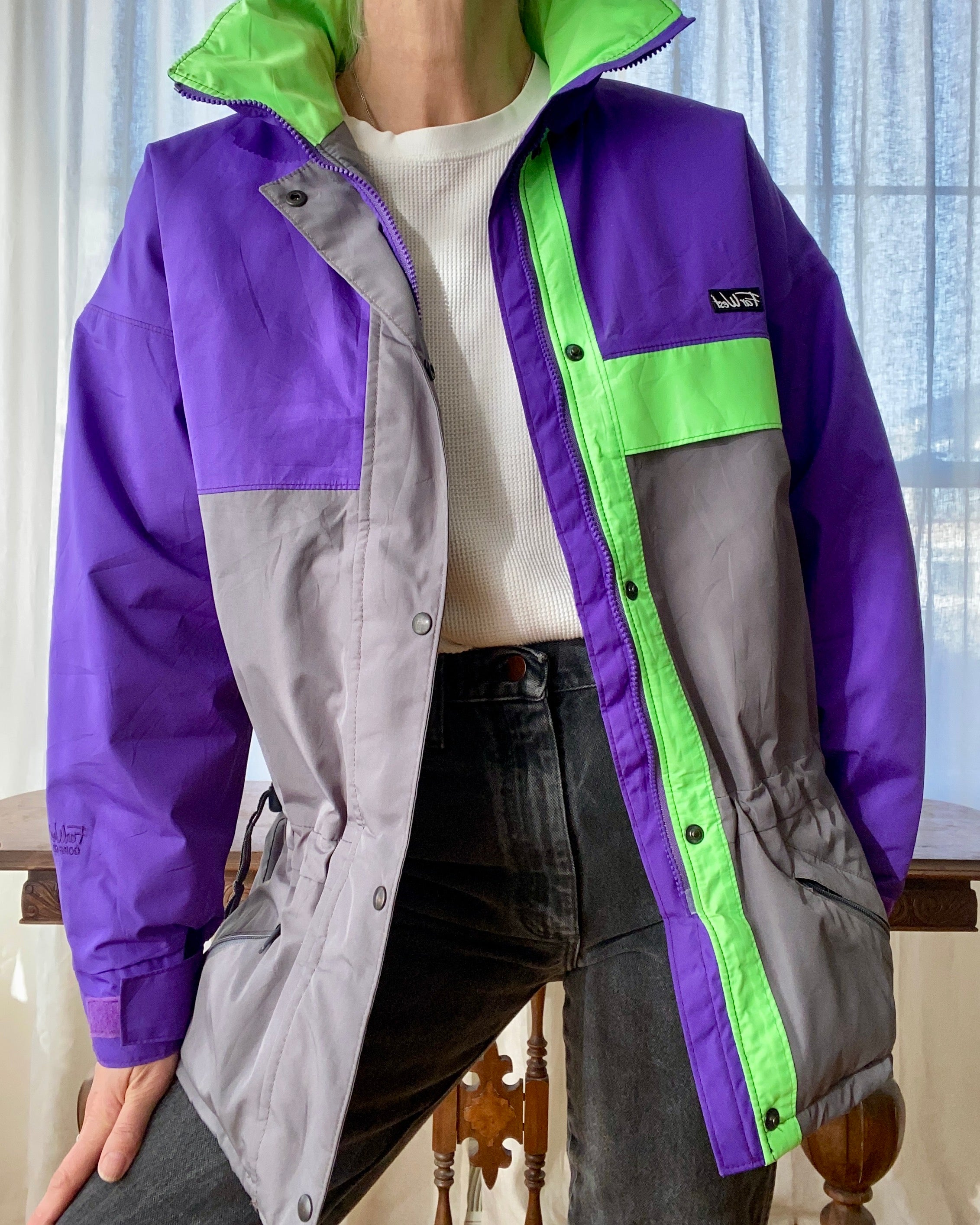 Vintage 1980s FAR WEST Color Block Ski Jacket