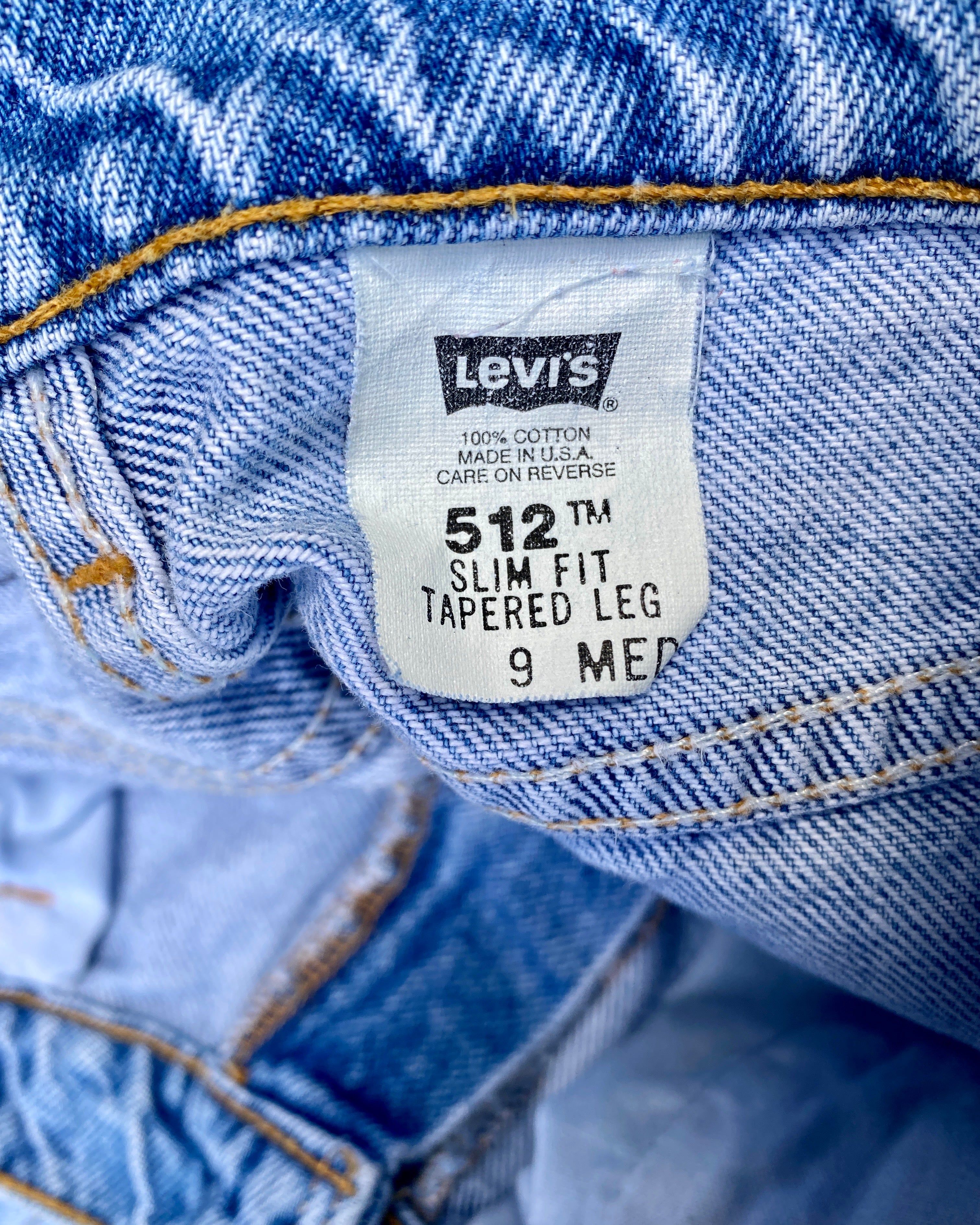 Vintage Levis 512 Light Wash Jeans Slim Fit size 28 USA