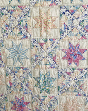 Vintage All Over 8 Point Star Patchwork Quilt