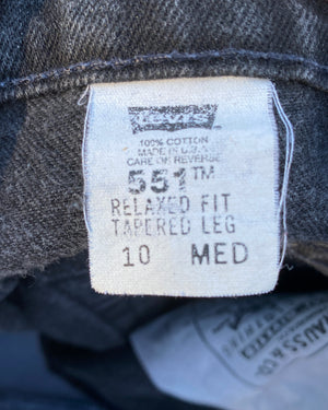Vintage Levis 551 Black Wash Jeans size 29 USA