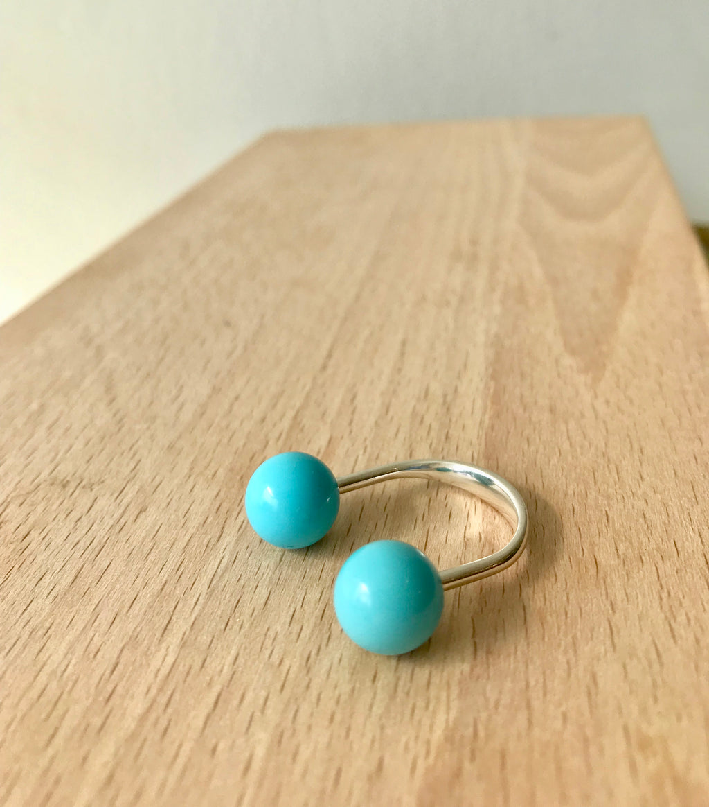 SASKIA DIEZ Sling Ring Turquoise