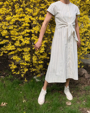 MICAELA GREG  Stripe Knotted Dress