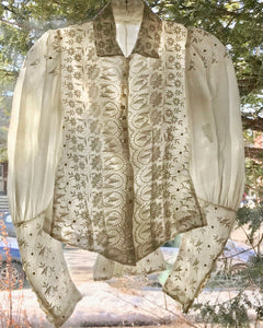 VINTAGE Victorian Lace Blouse Floral size XS