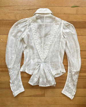 VINTAGE Victorian Lace Blouse Floral size XS