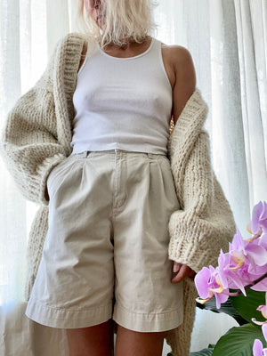 Pre Loved BOZIDARA Hand Knit Cream Shoulder Detail Cardigan