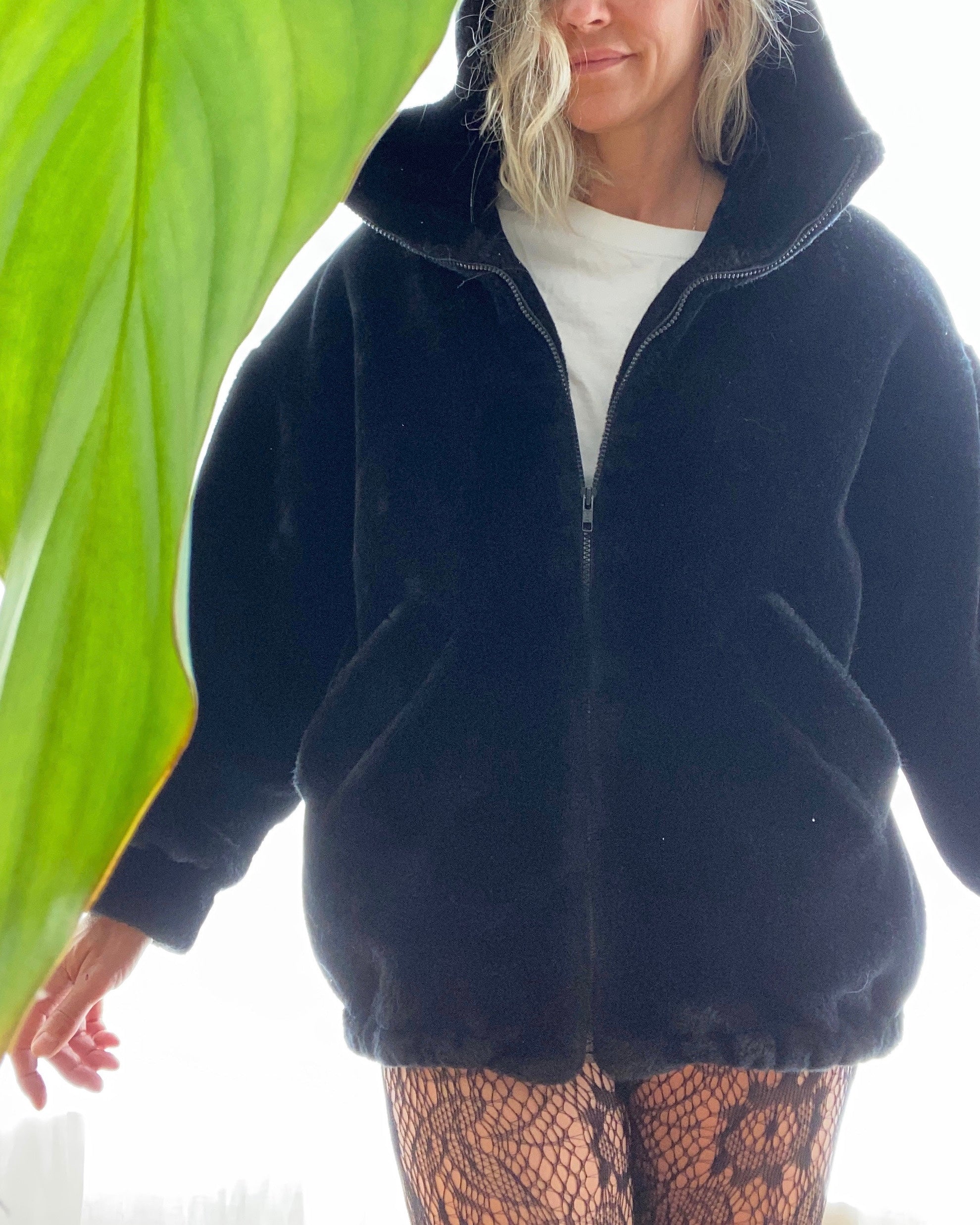 Vintage Black Teddy Bear Jacket