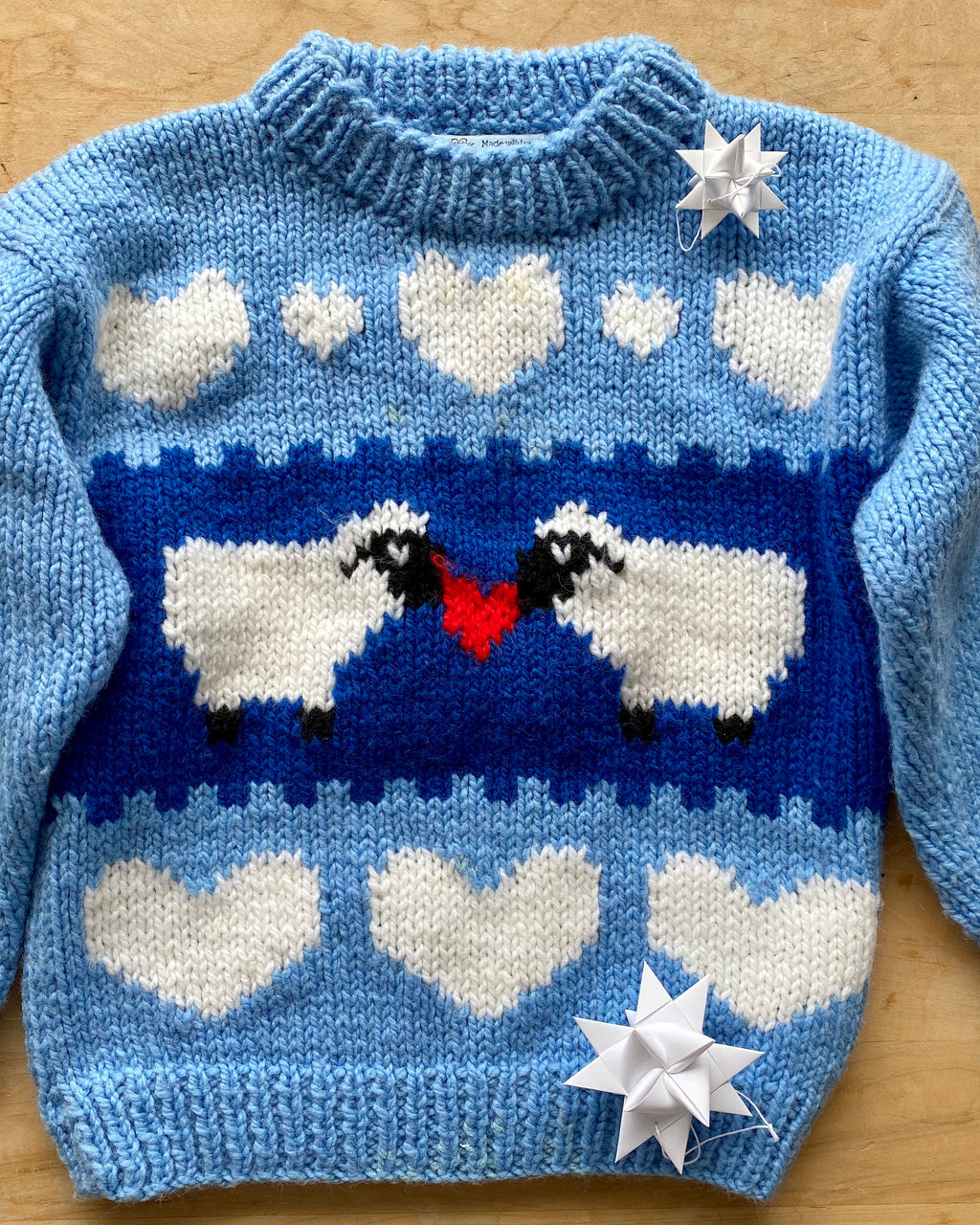 Handknit Lambs in Love Sweater Toddler